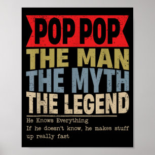 Opa opa de man de mythe de legende retro vaderdag poster