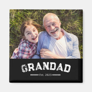 Opa Opgericht Foto Cadeau Zwart Magneet