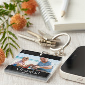 Opa Opgericht Foto Wit Vet Minimaal Tekst Sleutelhanger (Voorkant Rechts)