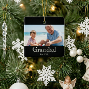 Opa Opgericht Foto Wit Vet Minimalistische Tekst Keramisch Ornament