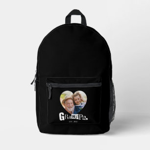 Opa Opgericht Hart Opa Foto Cadeau Bedrukte Rugzak