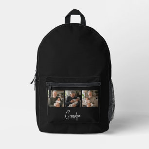 Opa Oprichting Zwart 3 Foto Cadeau Bedrukte Rugzak