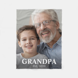 Opa Oprichtte Foto Opa- en Oma-dag Fleece Deken