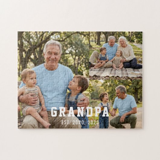 Opa Oprichtte Kühne Moderne Zwarte 3 Foto Legpuzzel (Horizontaal)
