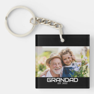 Opa Oprichtte Zwart Wit Krachtig Foto Sleutelhanger