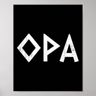 Opa Oude Griekse Pride Griekse vlag Grappig Grieks Poster