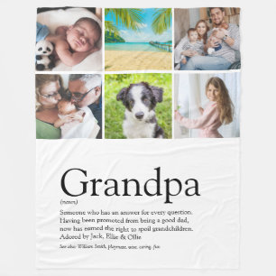 Opa Ouder Papa Definitie Fotocollage Fleece Deken