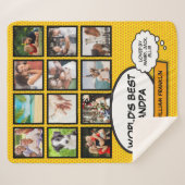 Opa Oudvader Grootvader Foto Fun Stripboek Sherpa Deken (Voorkant (horizontaal))