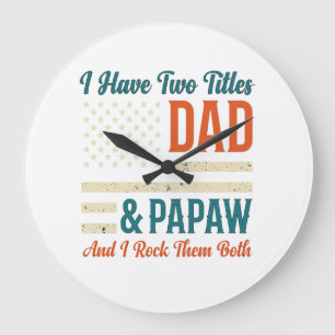 Opa Papa Vintage Patriottisch Familie T-shirt Ontw Grote Klok