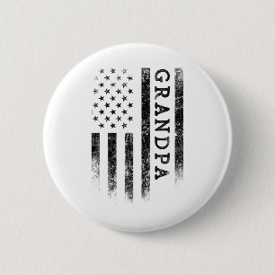 Opa Patriottische Amerikaanse Vlag Vaderdag G Ronde Button 5,7 Cm