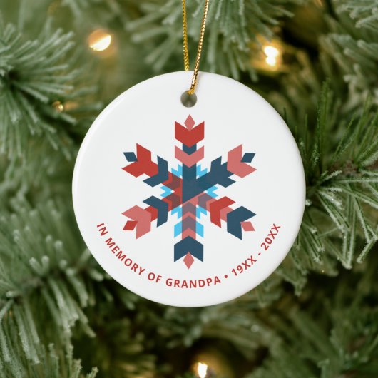 Opa Persoonlijke Memorial Keepomwille Snowflake Keramisch Ornament (Boom)