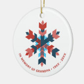 Opa Persoonlijke Memorial Keepomwille Snowflake Keramisch Ornament (Links)