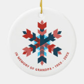 Opa Persoonlijke Memorial Keepomwille Snowflake Keramisch Ornament (Achterkant)