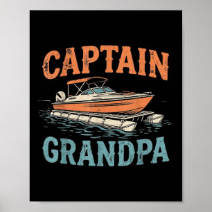 Opa Pontonboot Kapitein Vintage Nautilus Boot Poster
