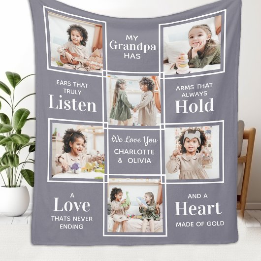 Opa Quote 6 Foto Collage opa Fleece Deken