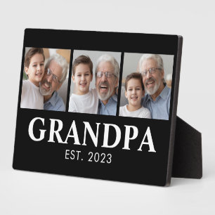 Opa Richtte Opa-en-oma-dag Op Foto Fotoplaat
