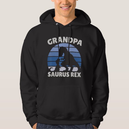 Opa Saurus Rex met een dinosaurus Hoodie (Voorkant)