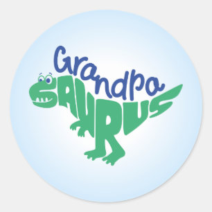 Opa Saurus Ronde Sticker
