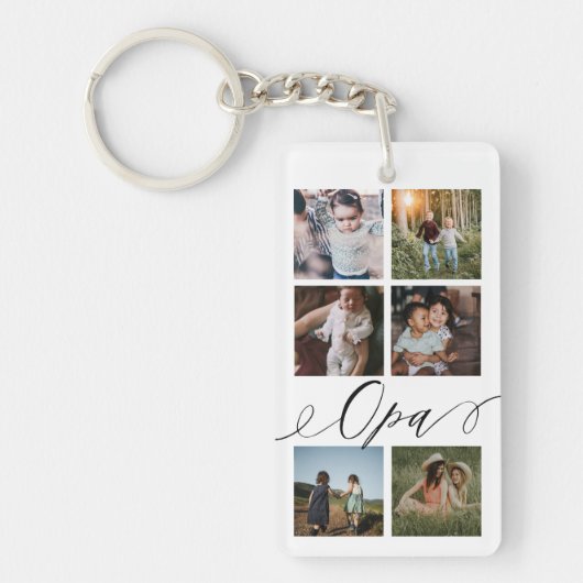 Opa-script | Grootkinderen Fotoraster collage Sleutelhanger (Voorkant)