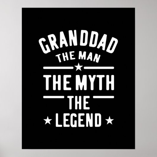 Opa The Man Myth Legend Poster (Voorkant)