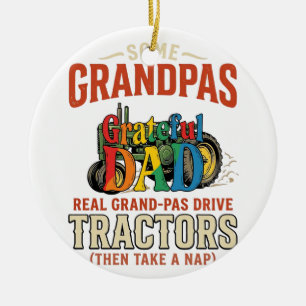 Opa Tractor Vintage Boerderij Slaap Shirt Ontwerp_ Keramisch Ornament