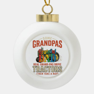 Opa Tractor Vintage Boerderij Slaap Shirt Ontwerp_ Keramische Bal Ornament