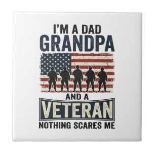 Opa Vader Veteraan Patriottisch Vintage T-shirt On Tegeltje