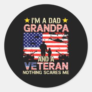 Opa vader veteraan vietnam veteraan vintage voor ronde sticker
