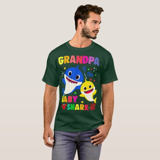 Opa van de Baby haaiendag opa haai T-shirt (Voorkant volledig)
