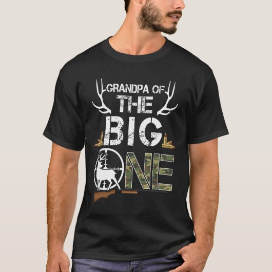 Opa van de Big One verjaardagsjongen Deer Hunter C T-shirt (Voorkant)