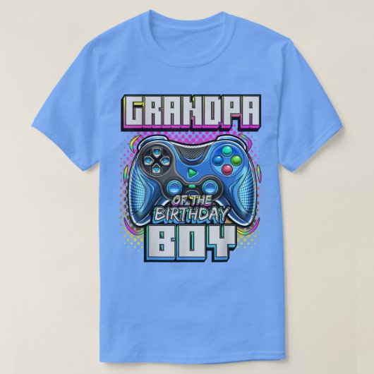 Opa van de Birthday Boy Matching Family Video T-shirt (Design voorkant)