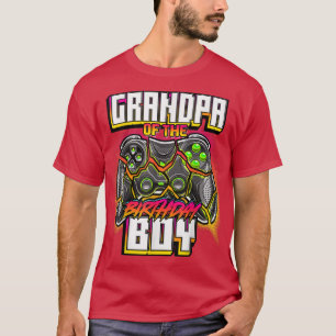 Opa van de Birthday Boy Matching Family Video T-shirt