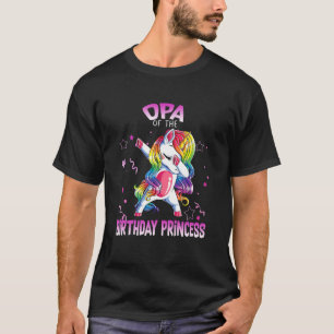 Opa van de Birthday Party Princess Dabbing Unicorn T-shirt