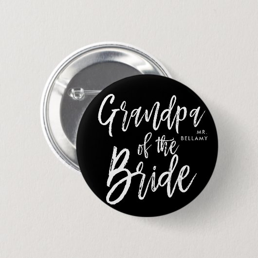 Opa van de Bride | Manuscript Style Wedding Ronde Button 5,7 Cm (Voorkant /achterkant)