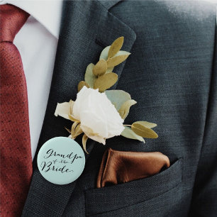 Opa van de Bride Script Wedding Bridal Party Ronde Button 5,7 Cm