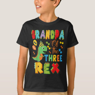 Opa van de Drie Rex 3e Verjaardag Jongen Dinosauru T-shirt