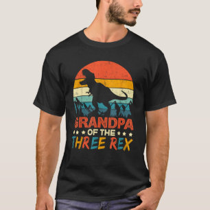 Opa van de drie Rex T rex dinosaurus 3e geboorte T-shirt