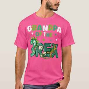 Opa van de drie Rex Verjaardag Dinosaurus Familie T-shirt