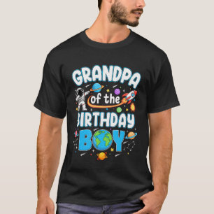 Opa van de jarige astronaut familie ruimte t-shirt