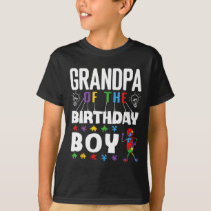 Opa van de jarige jongen Autisme bewustzijn puzzel T-shirt