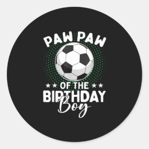 Opa van de jarige voetbalspeler verjaardag ronde sticker
