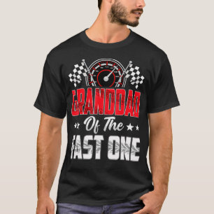 Opa van de snelle eerste verjaardag 1e raceauto t-shirt