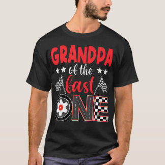 Opa van de snelle jarige 1e raceauto-familie t-shirt