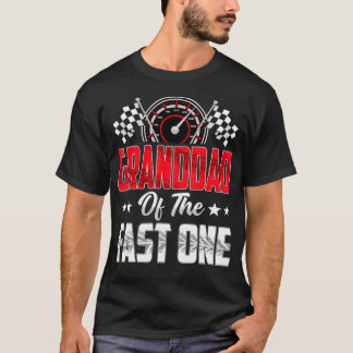 Opa van de snelle jarige 1e raceauto t-shirt