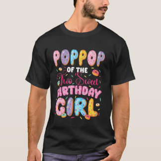 Opa van de twee zoete verjaardagsmeisje donut 2e v t-shirt