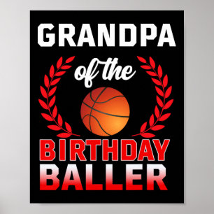 OPA van de verjaardag baller basketbal thema bd Poster