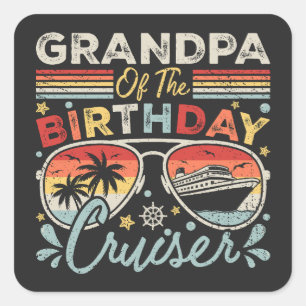 Opa van de verjaardag Cruiser vakantie Vierkante Sticker