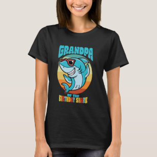 Opa van de verjaardag Haifischfeest familie mat T-shirt