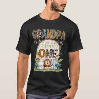 Opa van de Wild One First Birthday Safari Wood T-shirt