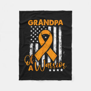 Opa van een krijger leukemie bewustzijn usa vlag fleece deken